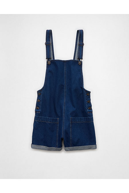 AE Easy Baggy Denim Short Overall Women's Dark Waves XS
