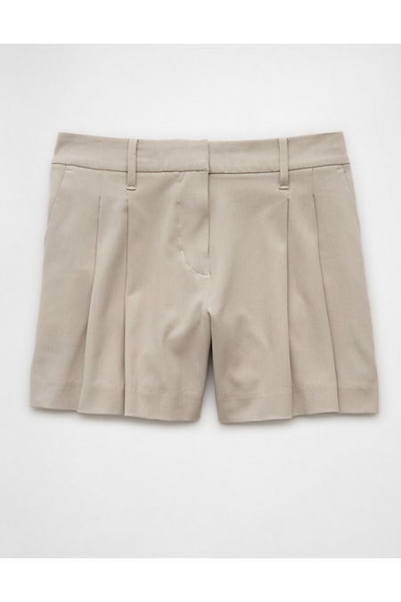 AE 6 Stretch High-Waisted Pleated Trouser Short Women's Vintage Vanilla 2