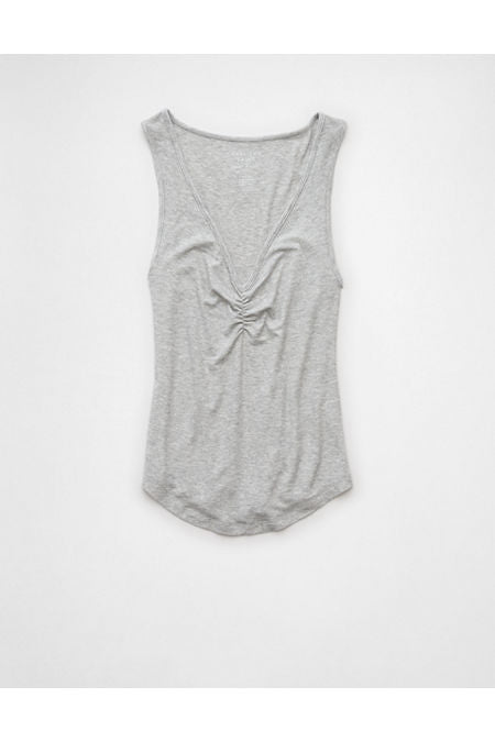 AE Soft  Sexy V-Neck Tank Top Women's Heather Gray XS