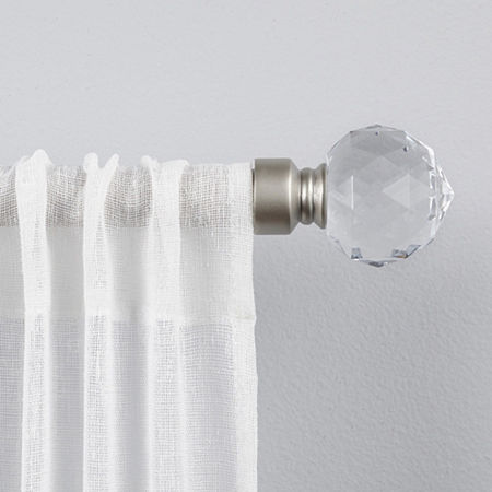 Exclusive Home Curtains Crystal Ball 1 IN Adjustable Curtain Rod, One Size, Silver