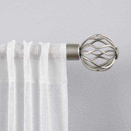 Exclusive Home Curtains Ogee 1 IN Adjustable Curtain Rod, One Size, Silver