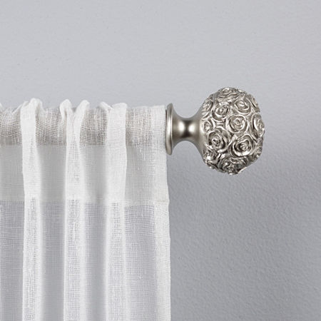Exclusive Home Curtains Peony 1 IN Adjustable Curtain Rod, One Size, Silver