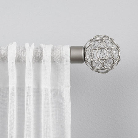 Exclusive Home Curtains Rings 1 IN Adjustable Curtain Rod, One Size, Silver