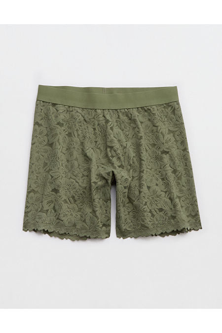 Show Off Rosey Lace Boyshort Underwear Women's Olive Fun XS