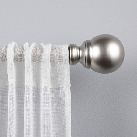 Exclusive Home Curtains Sphere 1 IN Adjustable Curtain Rod, One Size, Silver