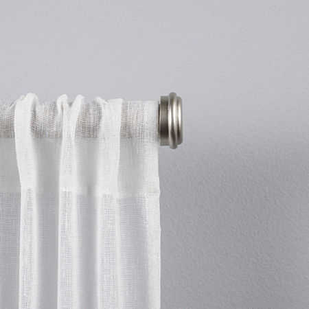 Exclusive Home Curtains Topper 1 IN Adjustable Curtain Rod, One Size, Silver