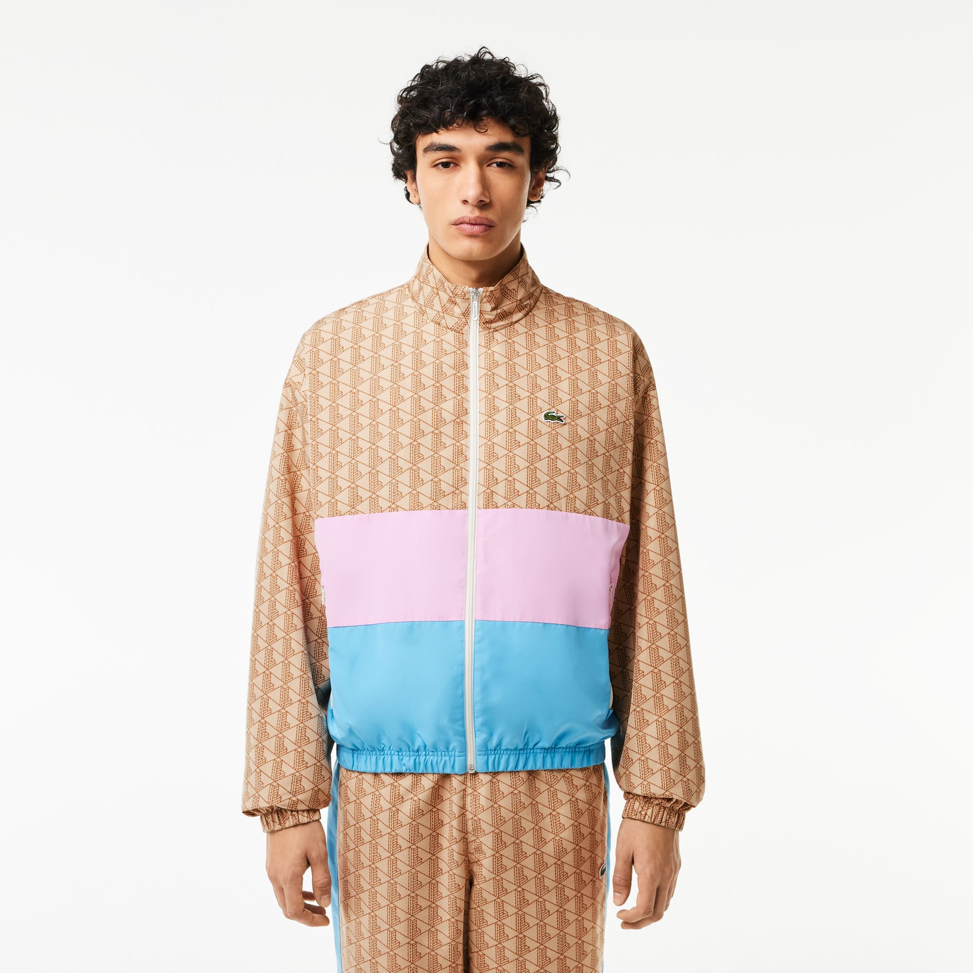 Lacoste Men's Monogram Colorblock Track Jacket - 46 - S