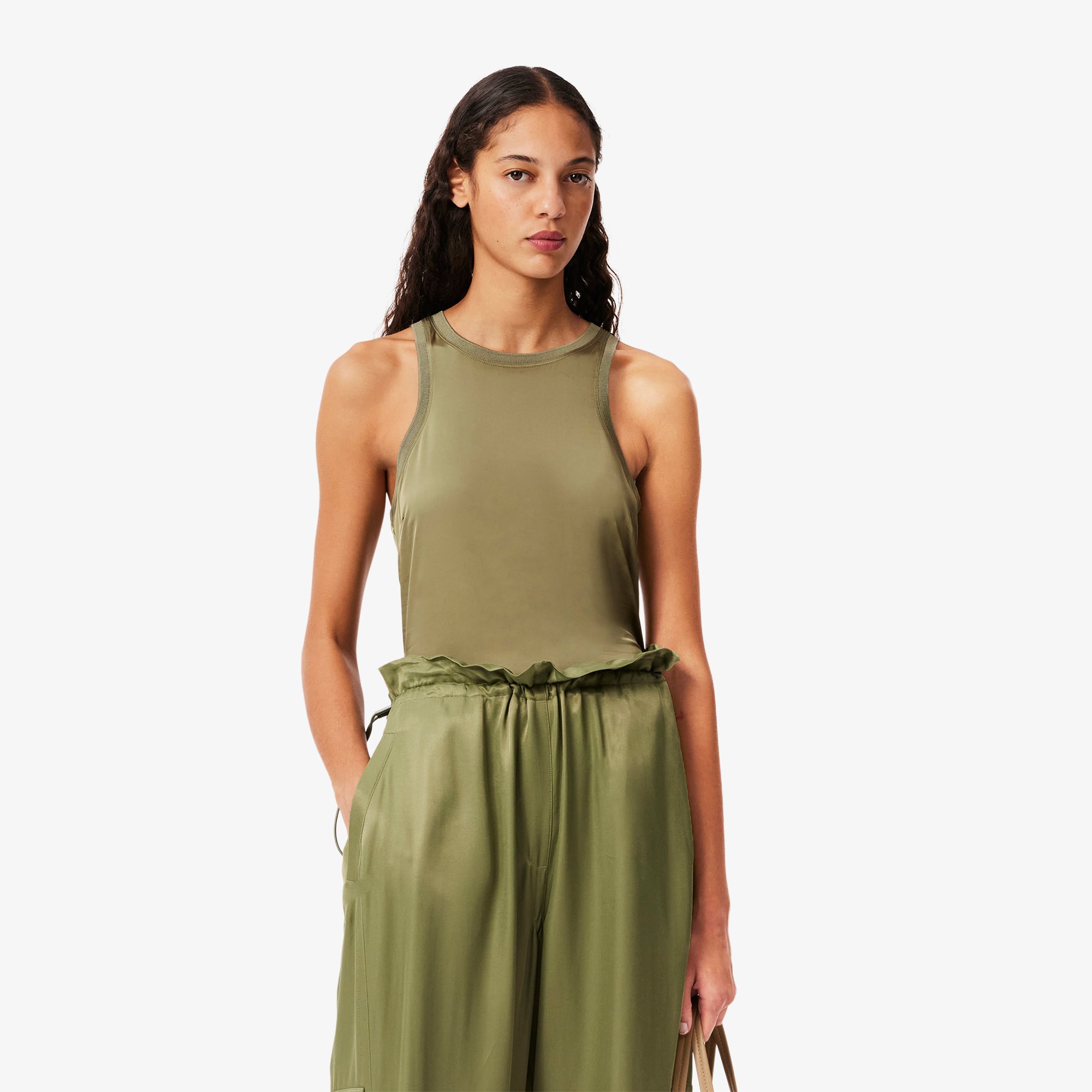 Lacoste Women's Slim Fit Satin Tank Top - 38