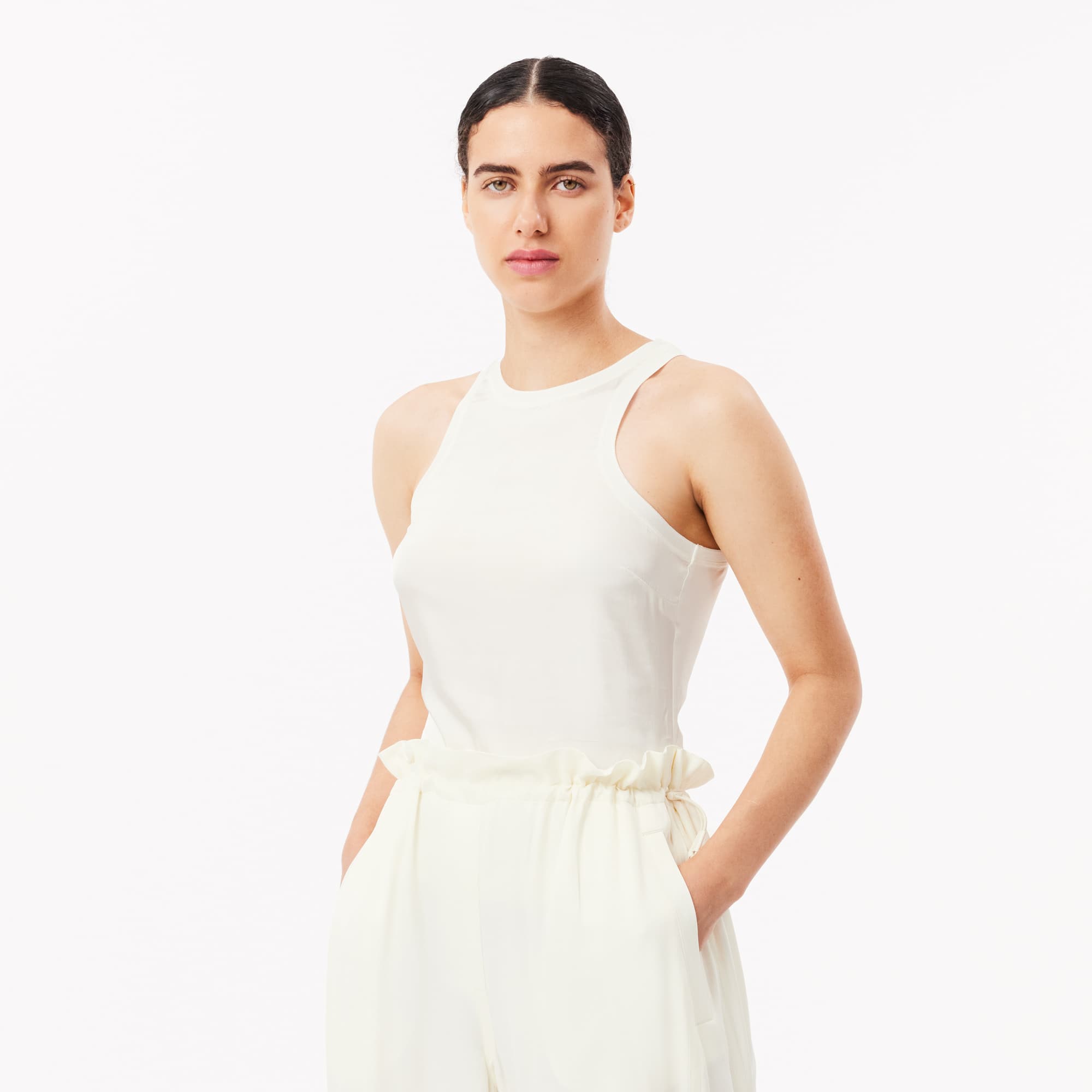 Lacoste Women's Slim Fit Satin Tank Top - 40