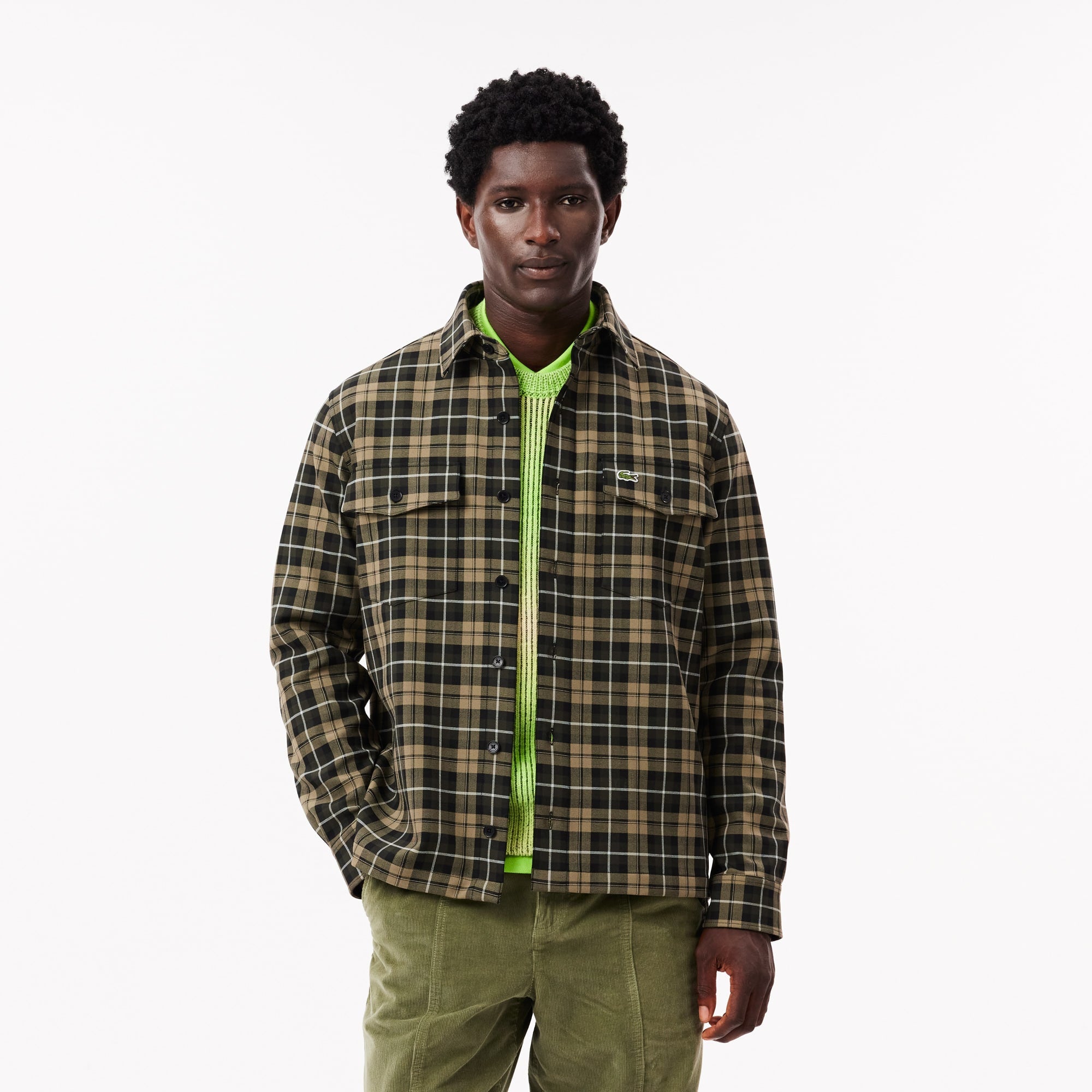 Lacoste Men's Oversized Checkered Overshirt - 16 - 41