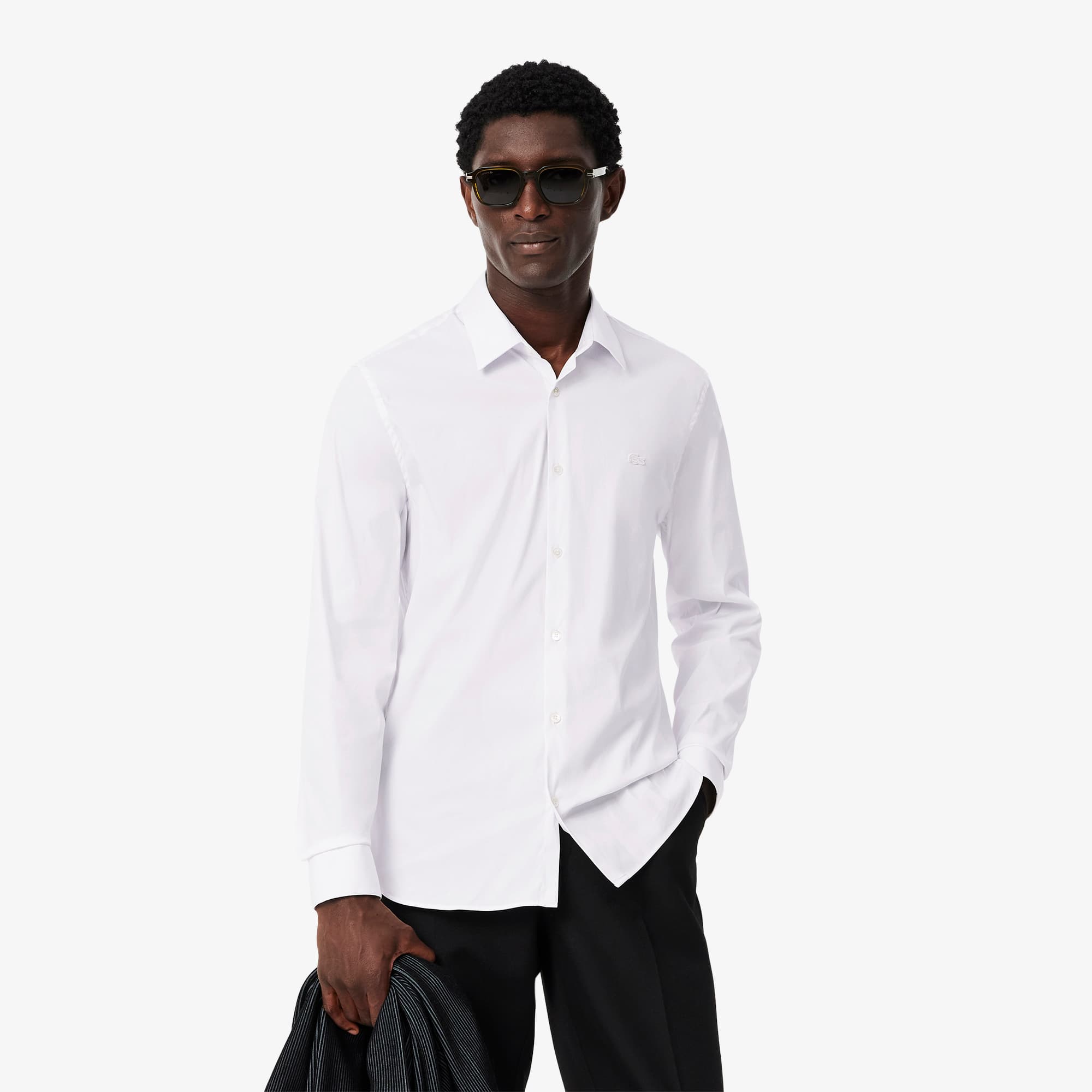 Lacoste Men's Slim Fit Stretch Poplin Shirt - 17 - 43