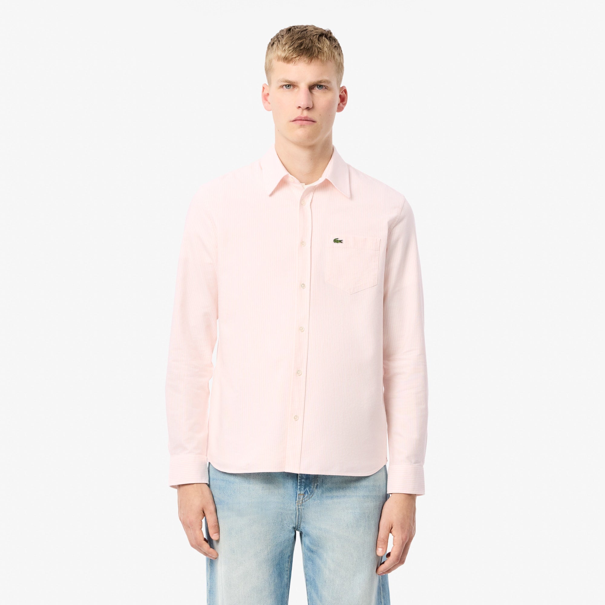 Lacoste Men's Regular Fit Striped Oxford Shirt - 16_ - 42