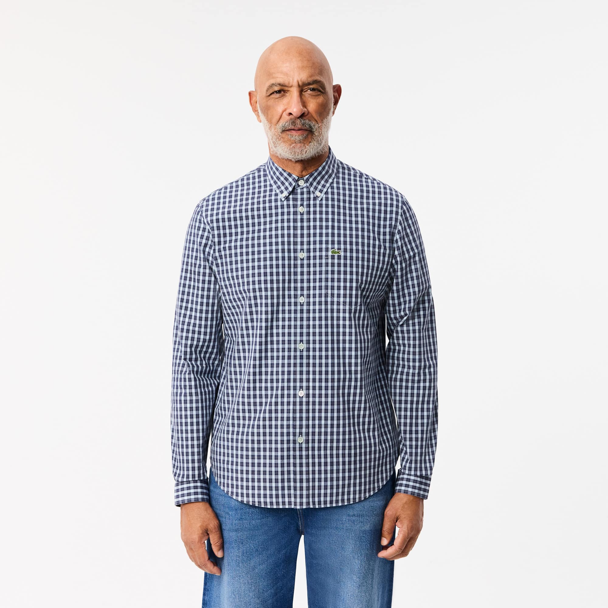 Lacoste Men's Regular Fit Plaid Poplin Shirt - 17 - 43