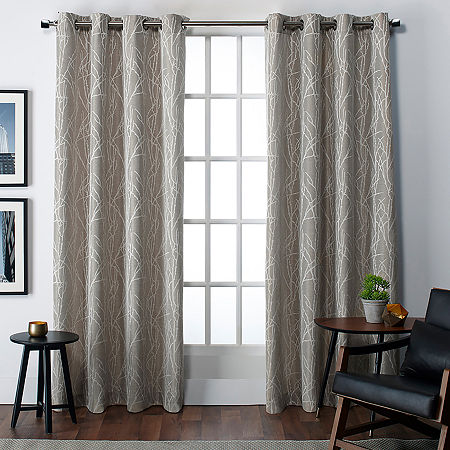 Exclusive Home Curtains Finesse Grommet Top Light-Filtering Set of 2 Curtain Panels, One Size, White