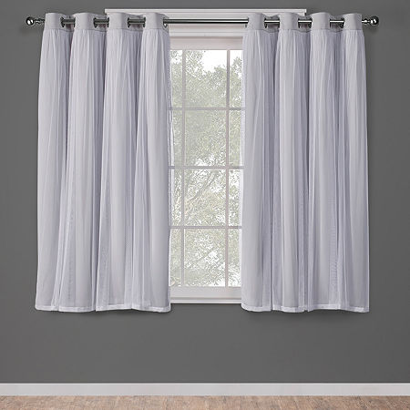 Exclusive Home Curtains Catarina Grommet Top Energy Saving Blackout Set of 2 Curtain Panels, One Size, Gray