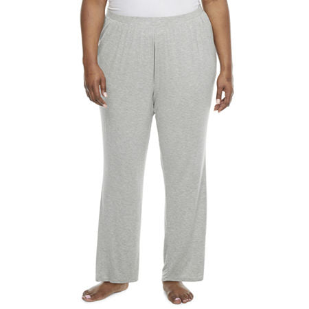 Ambrielle Womens Plus Pajama Pants, 1x, Gray