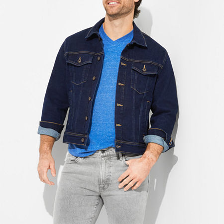 mutual weave Stretch Mens Denim Jacket, Xx-large, Blue