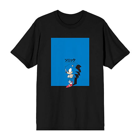 Big and Tall Mens Crew Neck Short Sleeve Classic Fit Sonic the Hedgehog Graphic T-Shirt, 3x-large, Black