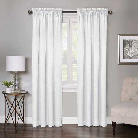 Regal Home Regency Rod Pocket Light-Filtering Single Curtain Panels, One Size, White