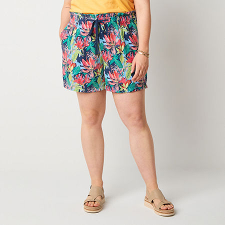 St. John's Bay Womens Pull-On Short Plus, 2x, Multiple Colors