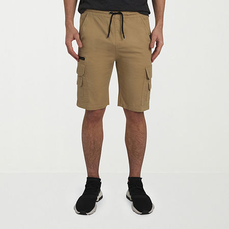 Akademiks 10 1/2" Mens Cargo Short, Small, Beige