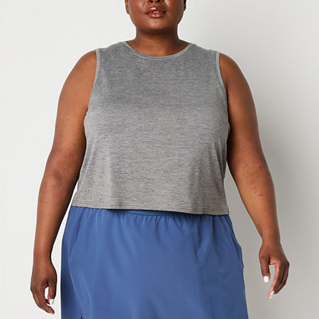 Xersion Womens Everyday Crew Neck Sleeveless Tank Top Plus, 0x, Gray