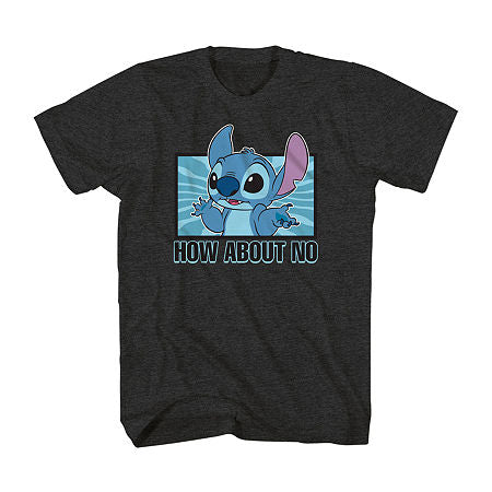 Big and Tall Mens Crew Neck Short Sleeve Regular Fit Lilo & Stitch Graphic T-Shirt, 2x-large Tall, Black