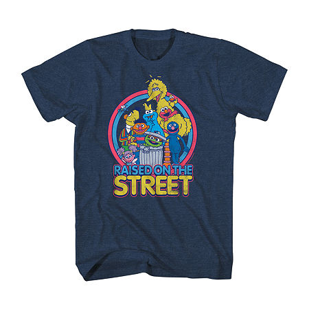 Big and Tall Mens Crew Neck Short Sleeve Regular Fit Sesame Street Graphic T-Shirt, 3x-large, Blue