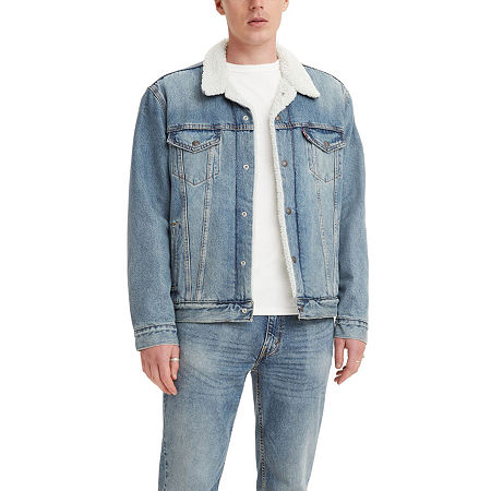 Levi's Mens Sherpa Lined Trucker Jacket, Small, Blue