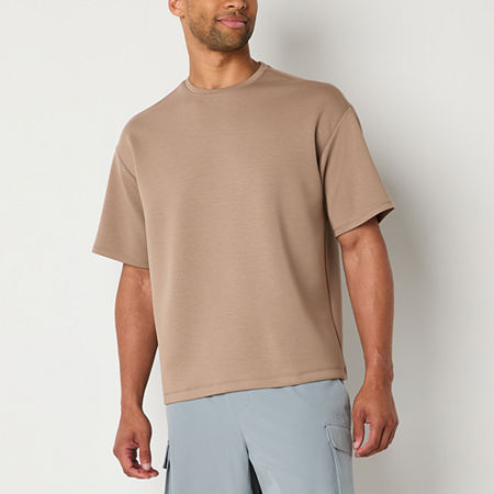 Xersion Mens Crew Neck Short Sleeve T-Shirt, Large, Beige
