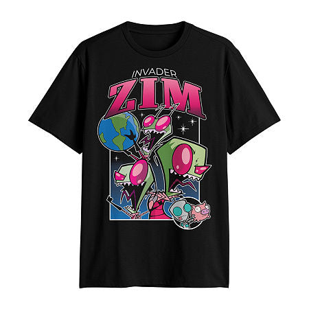 Big and Tall Mens Crew Neck Short Sleeve Classic Fit Zim Graphic T-Shirt, 3x-large, Black