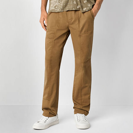 Arizona Mens Buckled Waist Slim Fit Pant, Small, Brown