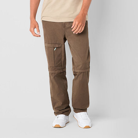 Arizona Mens Straight Fit Zip-Off Cargo Pant, Small, Brown