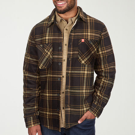 American Outdoorsman Mens Regular Fit Long Sleeve Button-Down Shirt, Small, Brown