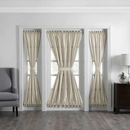Elrene Home Fashions Colette Light-Filtering Rod Pocket Door Panel Curtains, One Size, Beige