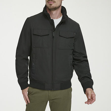 Dockers Mens Water Resistant Wind Resistant Lined Midweight Bomber Jacket, Small, Black