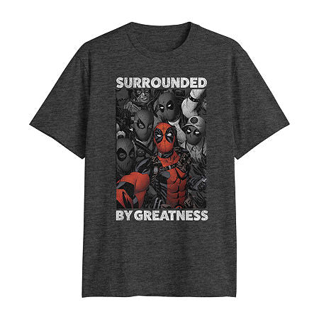 Big and Tall Mens Crew Neck Short Sleeve Regular Fit Deadpool Graphic T-Shirt, 3x-large Tall, Black