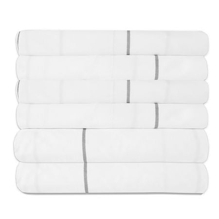 Sweet Home Collection 6-Piece 1500 Thread Count Egyptian Quality Deep Pocket Bed Sheet Set Window Pane, One Size, White