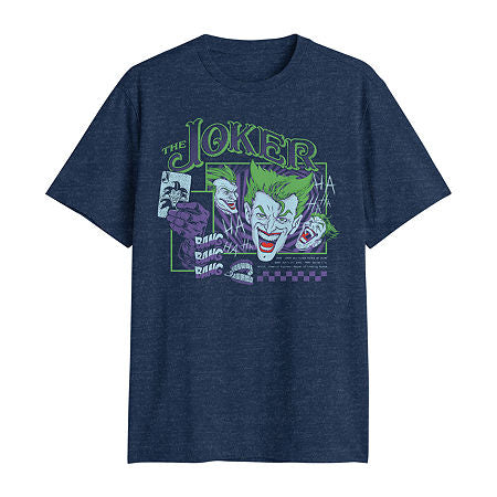 Big and Tall Mens Crew Neck Short Sleeve Regular Fit Joker Graphic T-Shirt, 3x-large, Blue