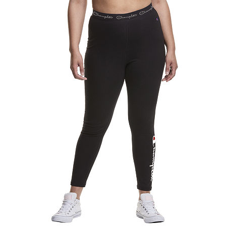 Champion Plus Womens Mid Rise 7/8 Ankle Leggings, 2x, Black
