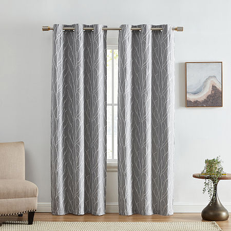 Elrene Home Fashions Sterling Grommet Top Energy Saving Blackout Set of 2 Curtain Panels, One Size, White