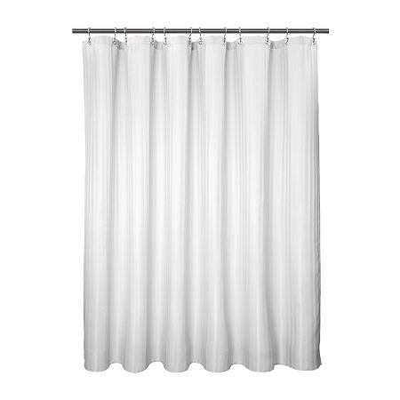 Awesome Home Poly Waterproof Striped Shower Curtain, One Size, White