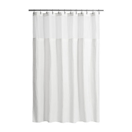 Awesome Home Polyester Waffle Snap In Liner Shower Curtain Sets, One Size, White