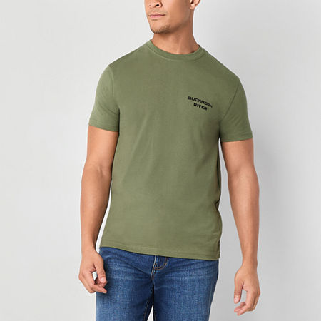 Buckhorn River Mens Crew Neck Short Sleeve Regular Fit Graphic T-Shirt, Large, Green