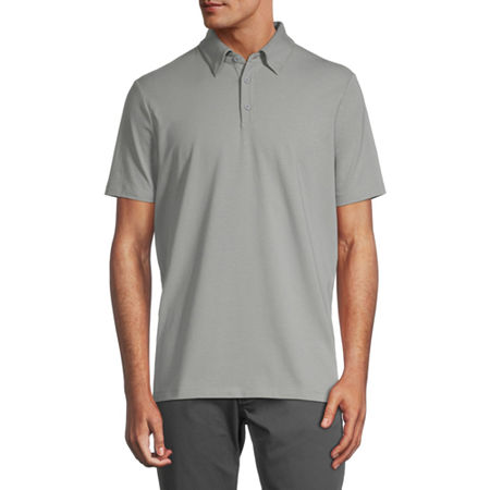 Stafford Mens Regular Fit Short Sleeve Polo Shirt, Small, Gray