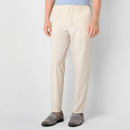J. Ferrar Mens Regular Fit Drawstring Pants, 28 Regular, Beige