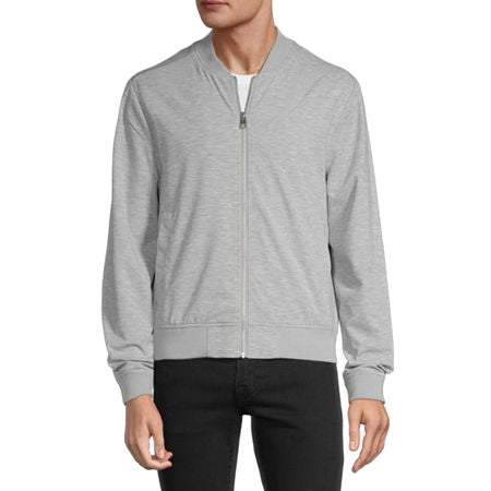 J. Ferrar Mens Lightweight Bomber Jacket, Xx-large, Gray