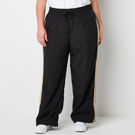 Xersion Womens Plus Woven High Rise Straight Track Pant, 0x, Black