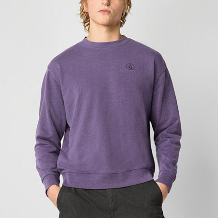 VOLCOM Mens Crew Neck Long Sleeve Sweatshirt, Medium, Purple