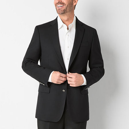 Stafford Hopsack Mens Classic Fit Sport Coat, 40 Short, Black